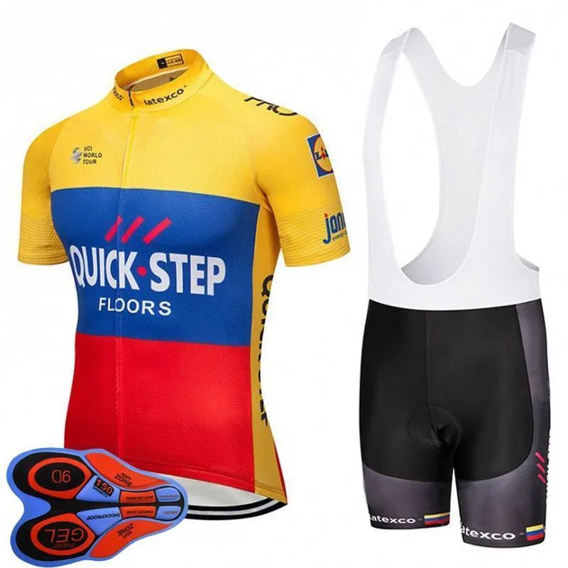 2020 New Team quick step cycling jersey bib shorts suit men summer breathable bicycle outfits road bike sportswear Ropa Ciclismo Y20072802