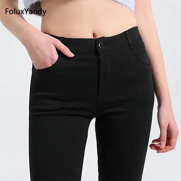 5 XL Slim Stretched Office Lady Leggings Kvinnor Plus Storlek Kvinna Ankellängd Skinny Leggings Black Byxor ADF34 H1210