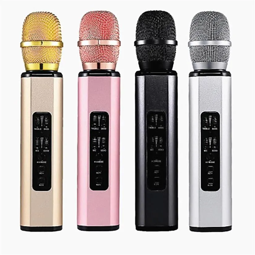 Hight Quality K6 Bluetooth microphone portable portable KTV Sing Karaoke Player haut-parleur haut-parleur Haut-parleur pour iPhone 7 Plus Samsung S7 Smartphone VSA24