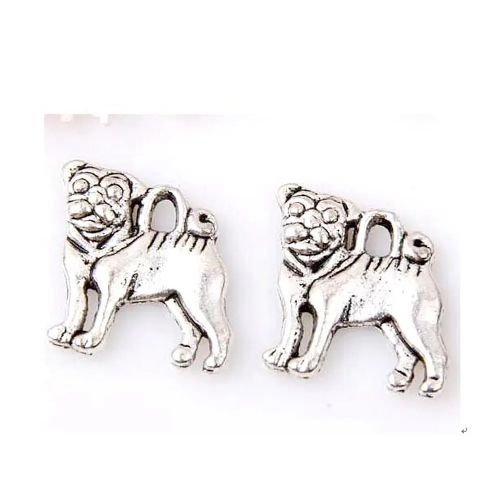 200pcs Dog Charms Bulk Alloy Pendants for DIY Jewelry Making: Bracelets,  Necklaces, Earrings Cute Puppy Charms, 15x16mm