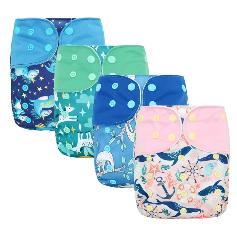 2pcs EezKoala OS suede cloth Pocket Cloth Diaper,with one back elastic pocket,waterproof,reusable and breathable,for 5-18kg baby 201117