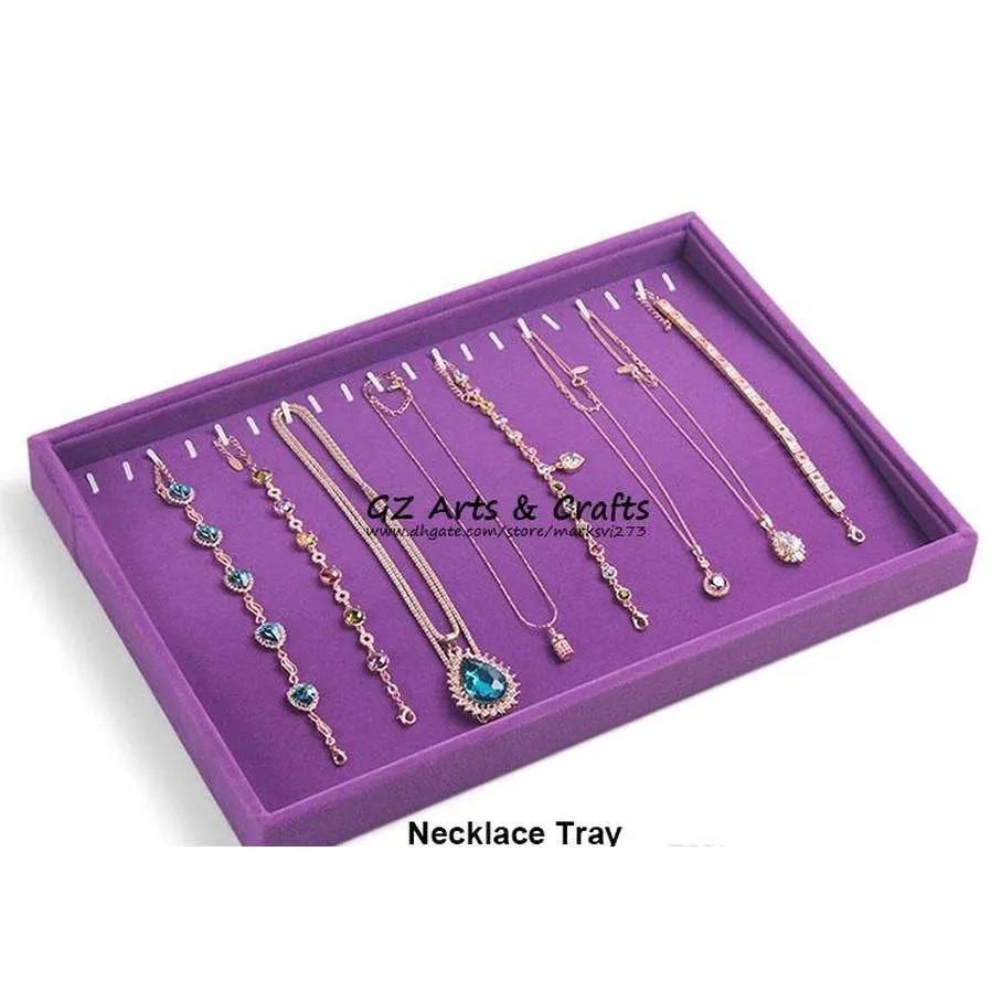 upscale purple velvet jewelry display tray jewelry box rings necklace earring bracelets tray jewelry organizer