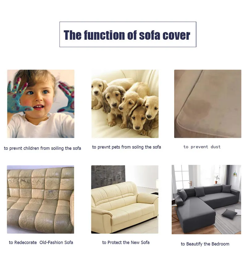 Gray Leather Sofa Cover Set Stretch Elastic Sofa Covers For Living Room  Couch Covers Sectional Corner L Shape Furniture Covers LJ2308G From  Maxing6, $21.45