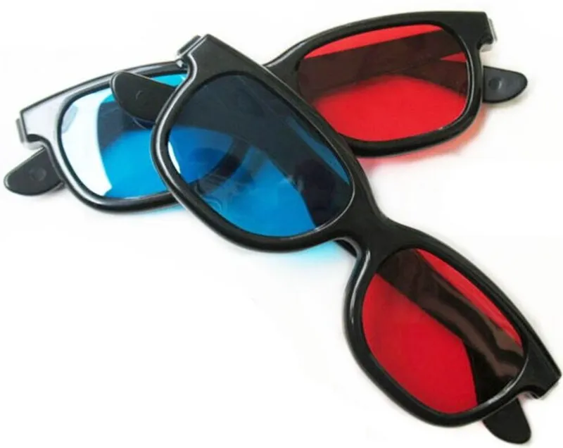 Ventes directes d'usine Lunettes 3D de type universel Lunettes stéréo cyan rouge et bleu Lunettes en plastique vision 3D NVIDIA rouge et bleu cyan