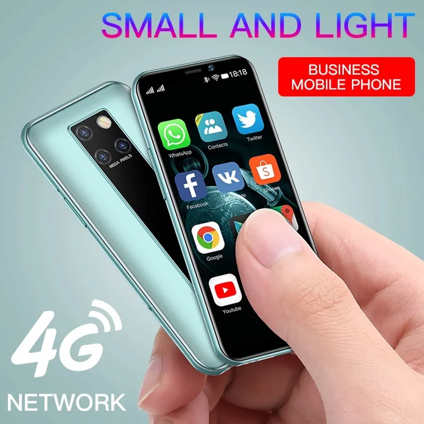 Original nouveau SOYES S10-H Mini téléphone portable 4G LTE 3G 64G MTK6379 Android 9.0 haut de gamme débloqué 3.5 '' petit Smartphone Telefone Celulares