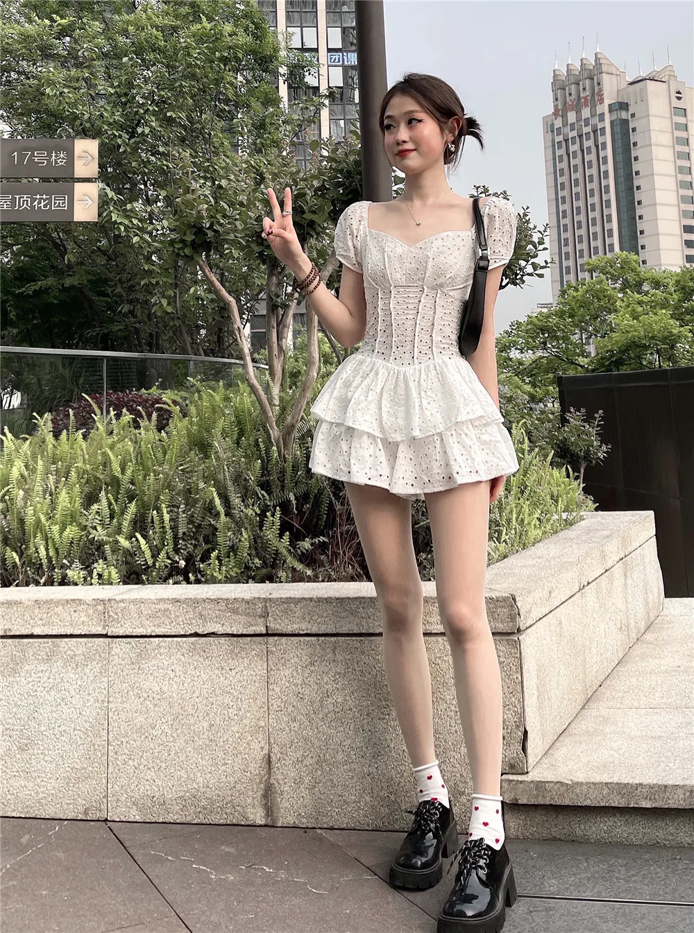 Chic Black Vintage Peplum Corset Top Dress With Square Cut Collar, Ruffles,  And Puff Sleeves For Womens Casual And Party Wear From Melinayaoyao, $33.65