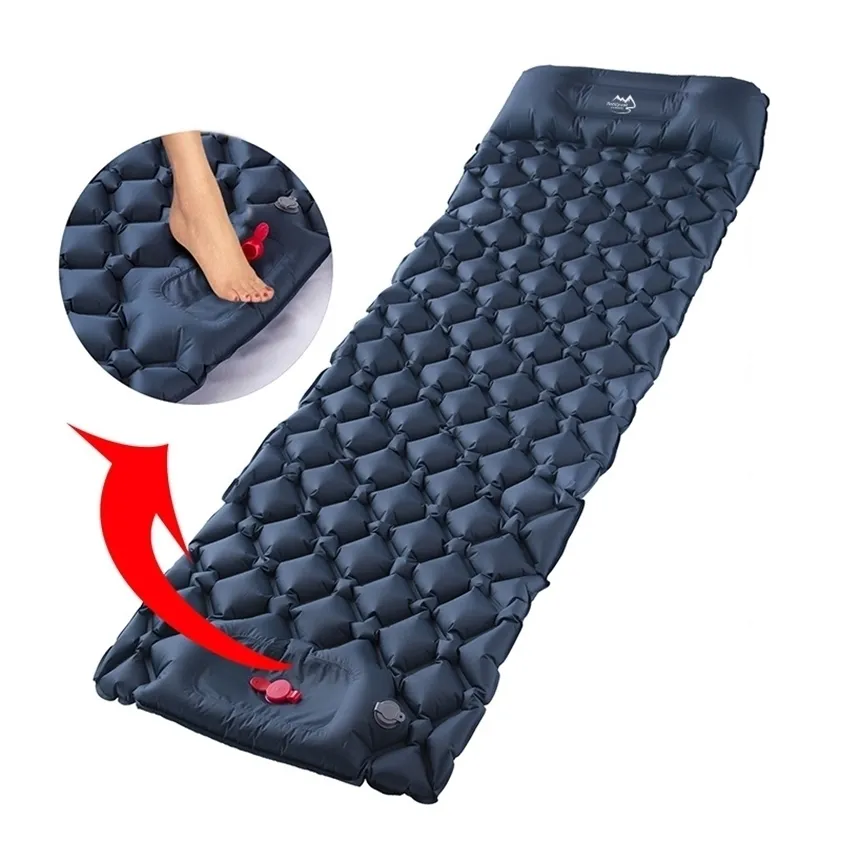 High Quality Winter Cold Automatic Sleeping Mat Camp Mattress Ultralight Inflatable with Pillow and Air Pump 220216