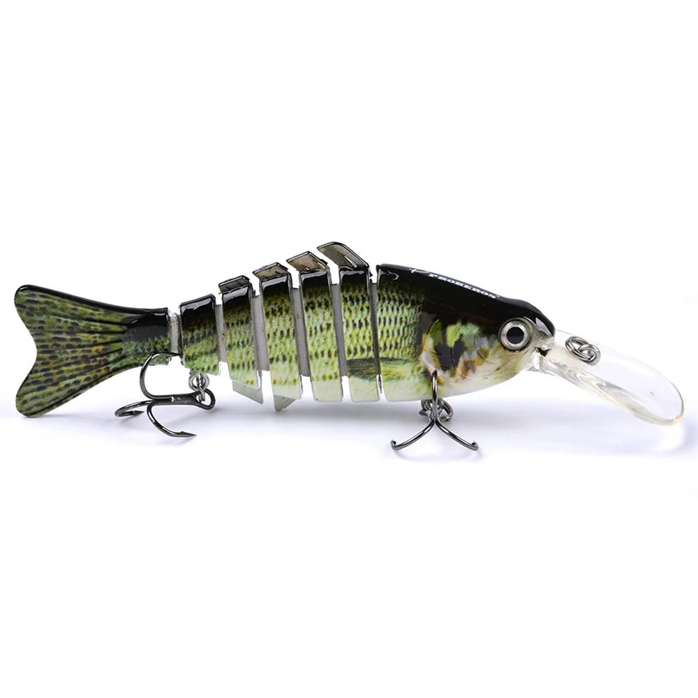 High Quality 12 color 11.2cm 14g Bass Fishing Lure Topwater Fishing Lures  Multi Jointed Swimbait Lifelike Hard Bait Trout Perch