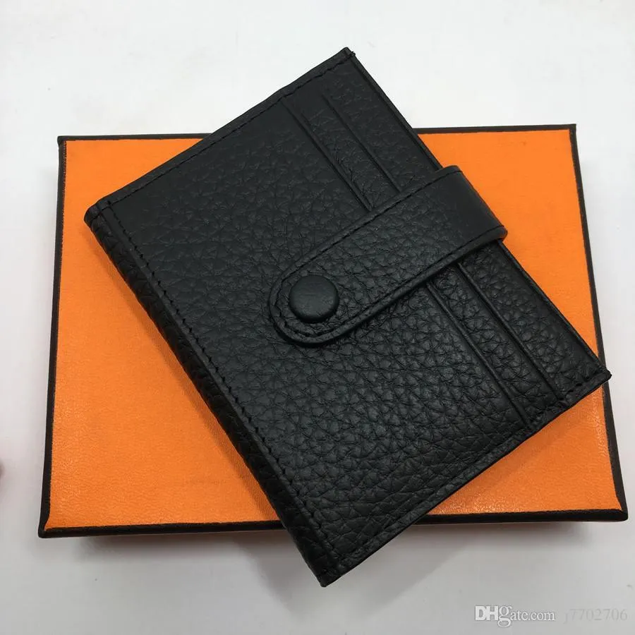 Genuine Leather Credit Card Holder Wallet High Quality Classic Hasp Designer Men Women Purse 2020 New Fashion Business ID Holder Card Case