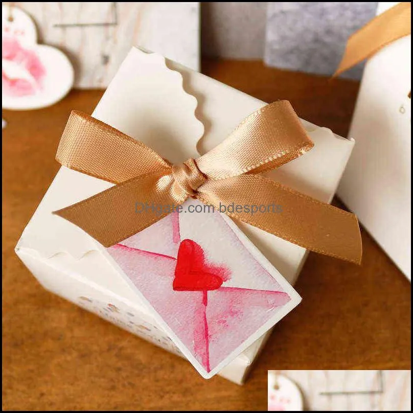 50pcs Hot Pink Gift Paper Tags Heart Shape Handmade Paper Hang Tags Paper Cards Label Gift Box Bag Packaging Party Decoration Y1230