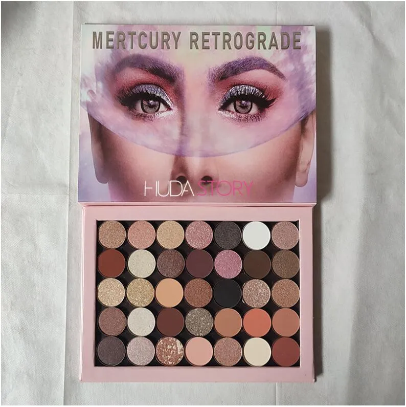 HUDASTORY 35 Color Mertcury Nude Lidschatten-Palette, Retrograde, vielseitige rosige Neutraltöne für jeden Tag – Ultra-mischbare, satte Farben mit samtiger Textur