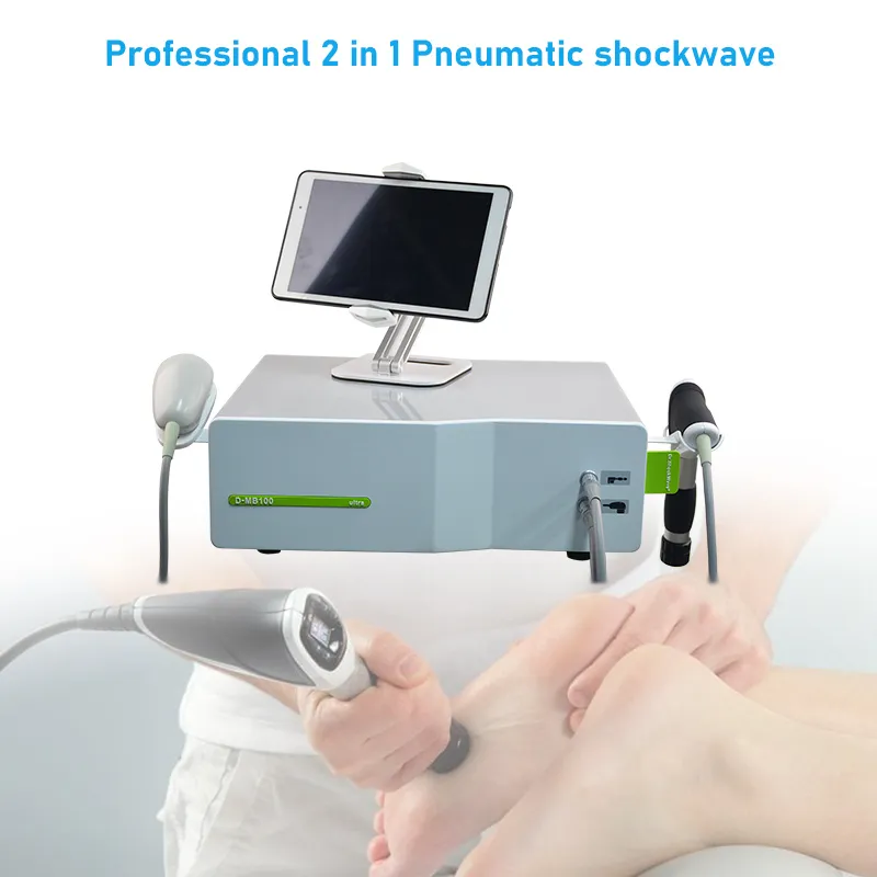 2 in 1 massage-items Schokgolftherapie elektronmagnetische pneumatische systeem extracorporale schokwave machine