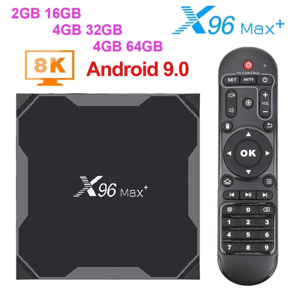 X96 MAX+ Android 9.0 TV BOX 4GB RAM Amlogice S905X3 2GB 16GB 8K Video Player 2,4G5GDual Wifi HD 1000M X96MAX