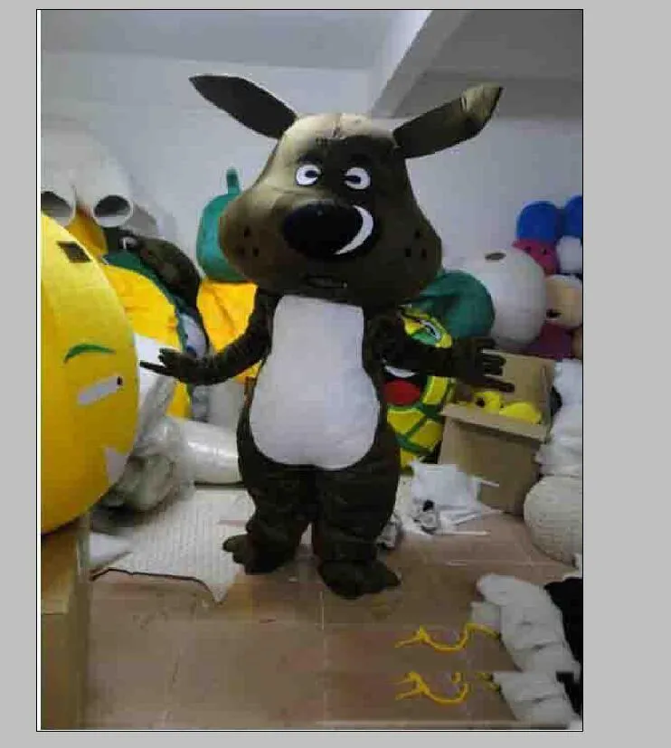 2019 fábrica quente Black Dog traje da mascote dos desenhos animados dos desenhos animados grande cabeça hound caráter Roupa Halloween festival partido do vestido extravagante