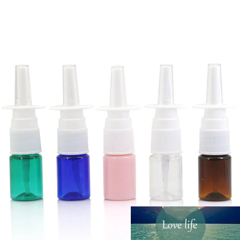 2pcs / parti 5ml tom plast nässprayflaskor pumpsprayer dimma näsa spray påfyllningsbar flaska för yrkesförpackning