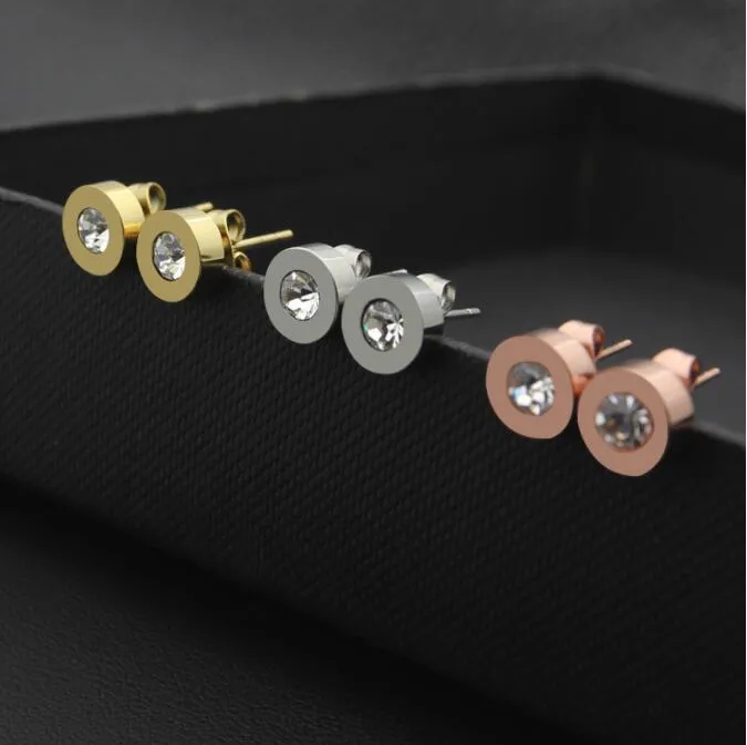 Nouvelle Arrivée Top Qualité Diamant Mignon Taille Mignon Style Style Style Style Stups Femmes Bijoux En Acier Inoxydable Boucles d'oreilles pour Girl Lady Cadeaux Grossistes en gros