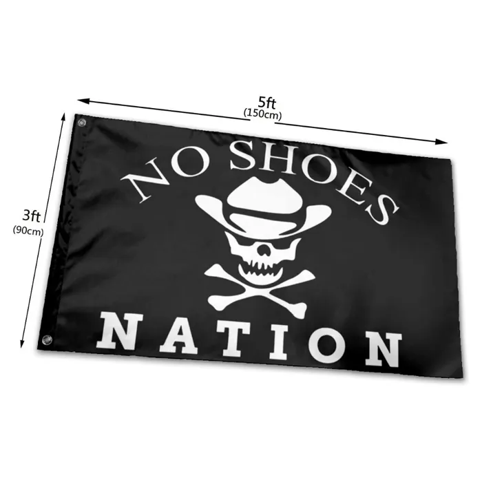 No Shoes Nation Flags Banners 3X5FT Poliestere 100D Spedizione veloce Colore vivido con due occhielli in ottone