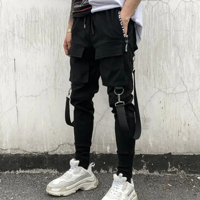 Joggers Jogginghose Jogger Pant Männer Casual Hosen Seite Taschen Bleistift männer Hip Hop Patchwork Zerrissene Jogginghose_voghion.com