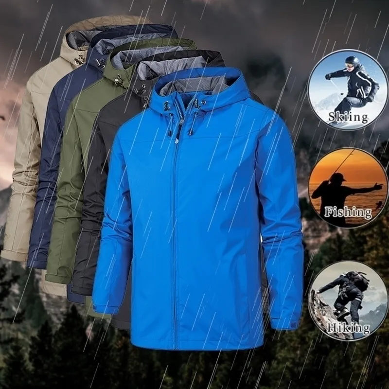 Waterproof Blue Jackets For Men For Outdoor Activities Hiking