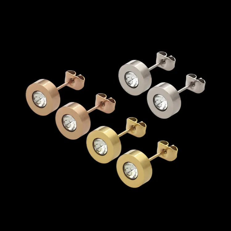 New Arrival ekstrawagancki Design Fashion Stamp kolczyki złoto srebrna róża kolczyki do uszu kolczyki ze stali nierdzewnej dla kobiet Hoop biżuteria