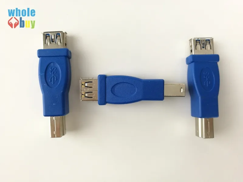 High Speed ​​USB 3.0 Tipo A Fêmea Para Tipo B Masculino Conector Plug Adapter USB3.0 Converter Adapter AF Para BM para 200pcs Câmera / lot
