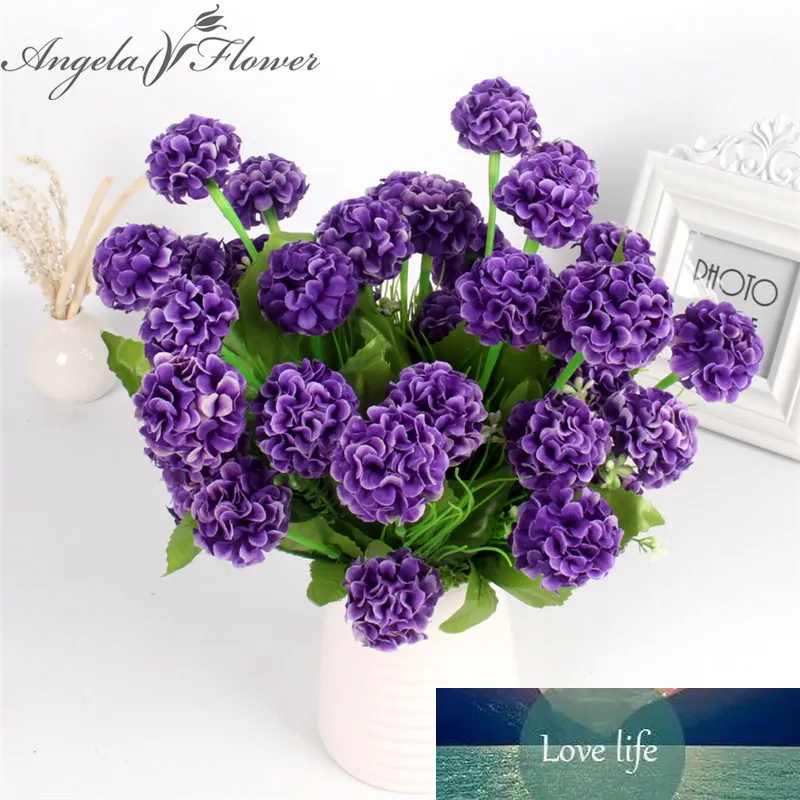 1 Stück 9 Köpfe Romantische Lavendelkugel Künstliche Blume Nadelkissen Seidenblumenstrauß 7 Farben Home Hotel Dekorationen für Hochzeit