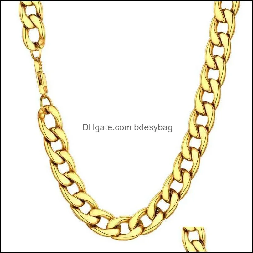 Pendant Necklaces & Pendants Jewelry Mens Stainless Steel Herringbone Cuban Link Chain Necklace For Fashion Accessories Drop Delivery 2021 T