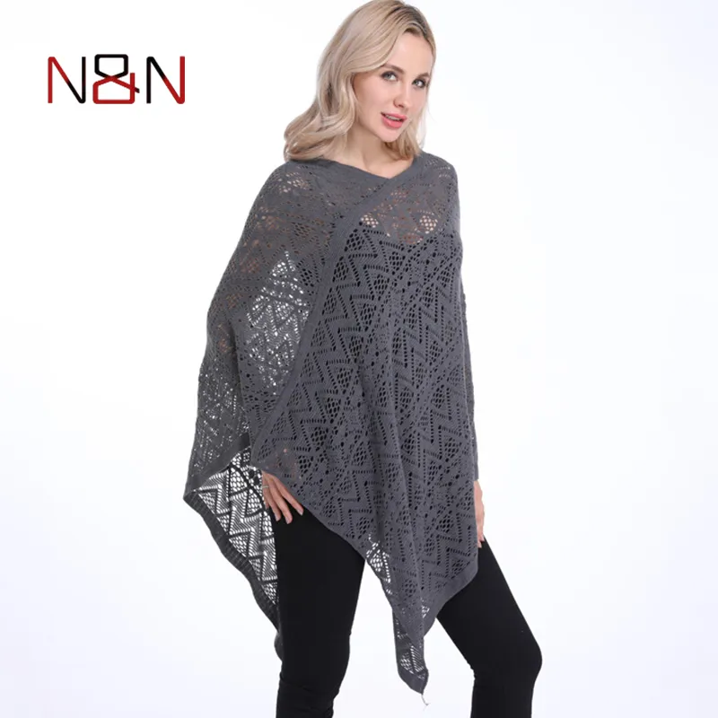 Mode Sexy Bikini Poncho Mince Chandail Femmes Solide Évider Cardigan Plus La Taille Pulls Chandails Cover Up T200319