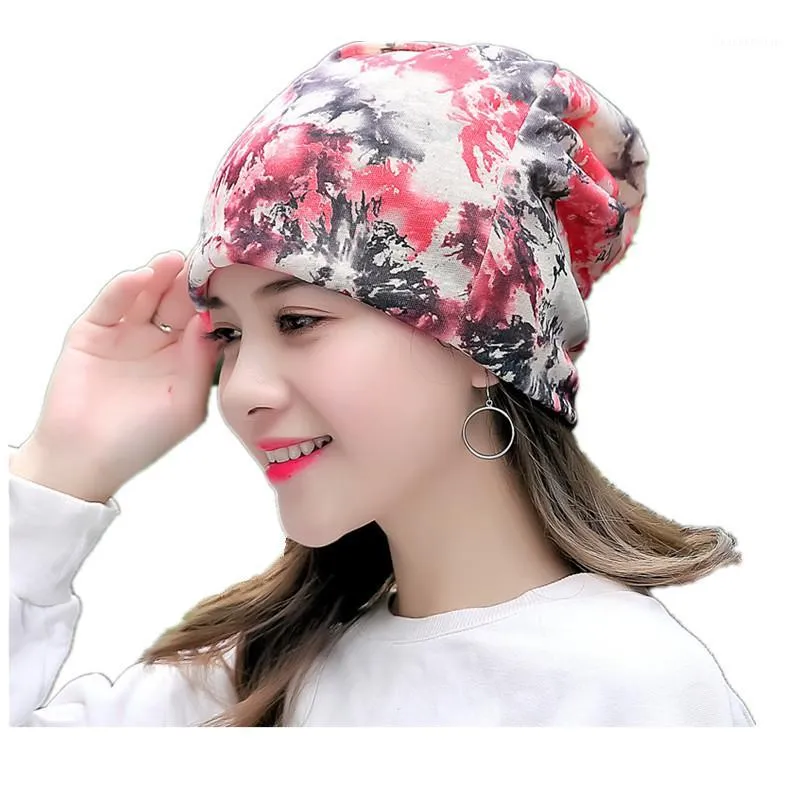 Women Floral Cancer Chemo Hat Beanie Scarf Turban Head Wrap Cap Cotton Casual Fitted Knitted Hat For Women High Quality1325b