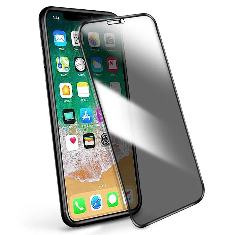 iPhone 11 PRO X XR XS MAX 8 7 6 PLUSプライバシー強化ガラススクリーンプロテクターLCDアンチスパイフィルムスクリーンガードカバーシールド全被覆率