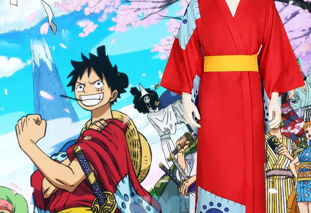 Anime Traje De Uma Peça Wano País Macaco D. Luffy Cosplay Quimono