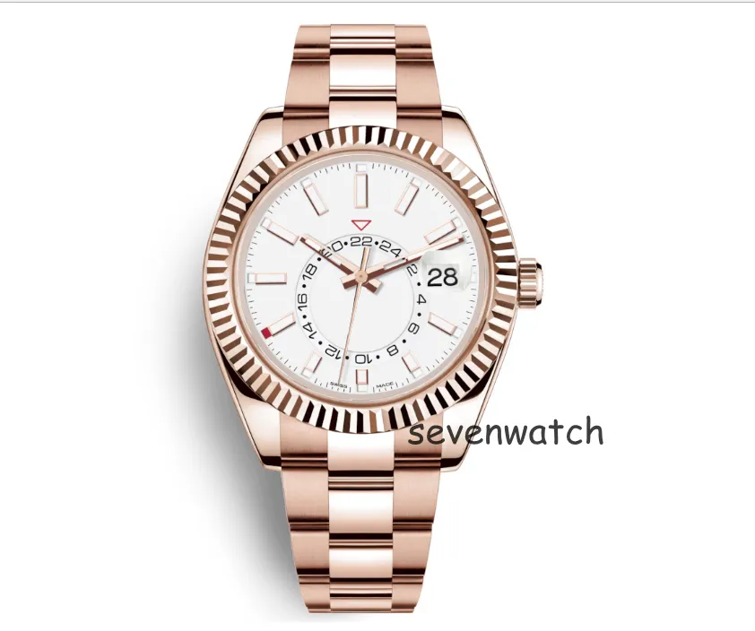 Wszystkie nowe Sky Rose Gold 2020 Top Luxury Mężczyźni Orologi Meccanici Automatici Cinturino w Accuiio inssideBile Luksusowe lustro szafirowe OROCHO MAS