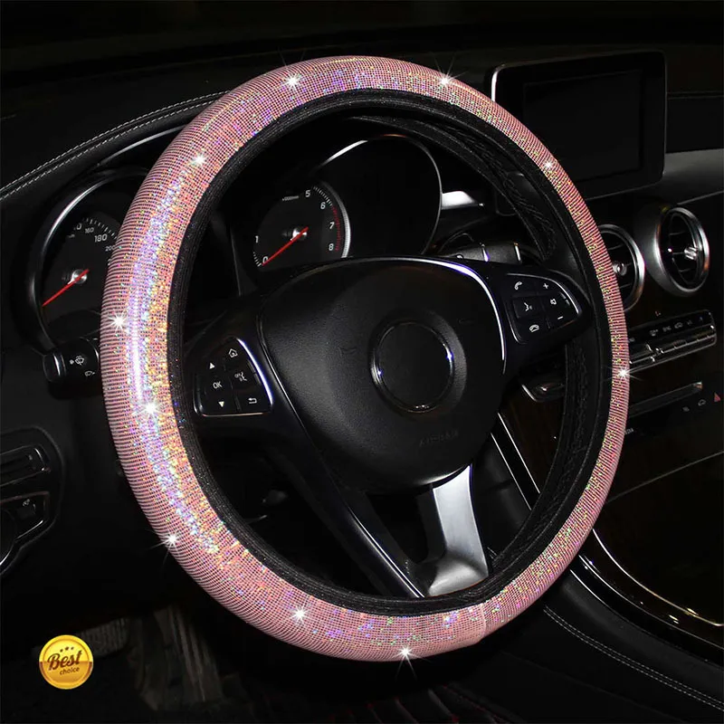 Coprivolante per auto universale fai-da-te Coprivolante in pelle Napa Accessori per auto morbidi e traspiranti Avvolgimento per volante automatico da 38 cm  34