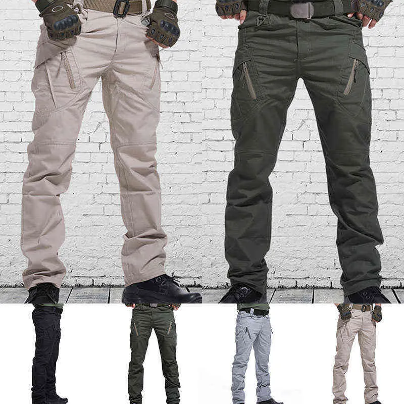 Men's Casual Cargo Pants Classic Outdoor Army Tactical Sweatpants Breathable Lightweight Waterproof Military Quick Dry Trousers H1223