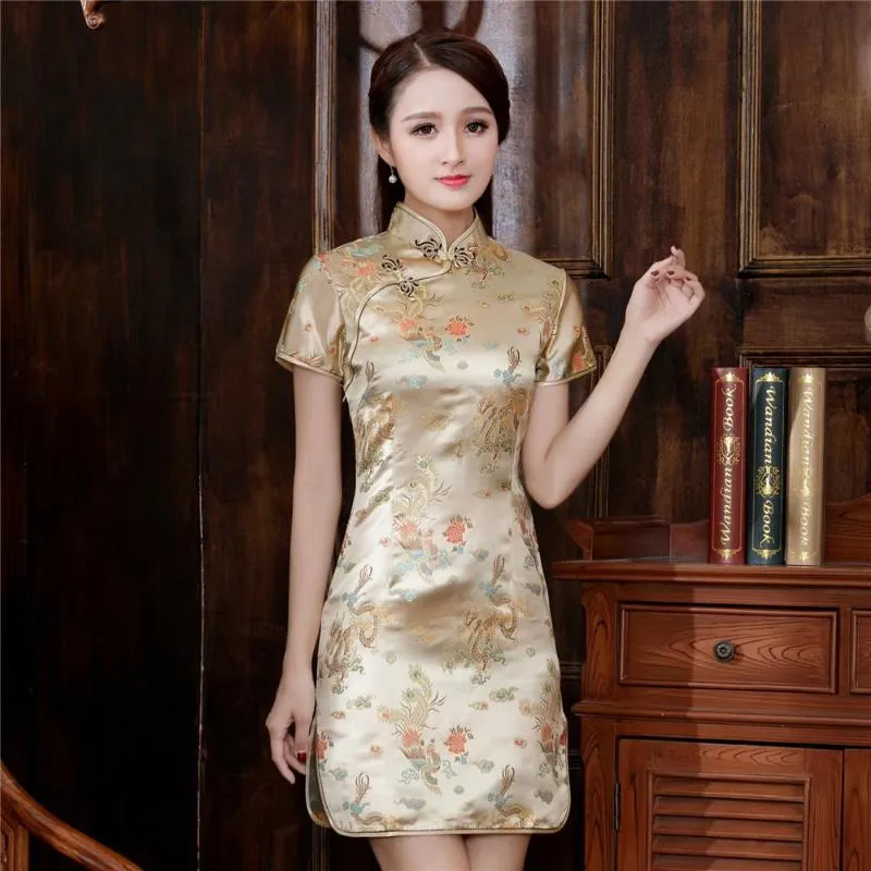 Casual Sexy Gold Chinese Women's Dragon Mini Qipao Traditional Satin Cheongsam Vestidos Dress - S, M, L, XL, XXL, XXXL, 4XL, 5XL, 6XL from Dhgate Basic & Casual Dresses - price 27.29 Casual Sexy Gold Chinese Women's Dragon Mini Qipao Traditional Satin Cheongsam Vestidos Dress - S, M, L, XL, XXL, XXXL, 4XL, 5XL, 6XL from Dhgate Basic & Casual Dresses - price 27.29