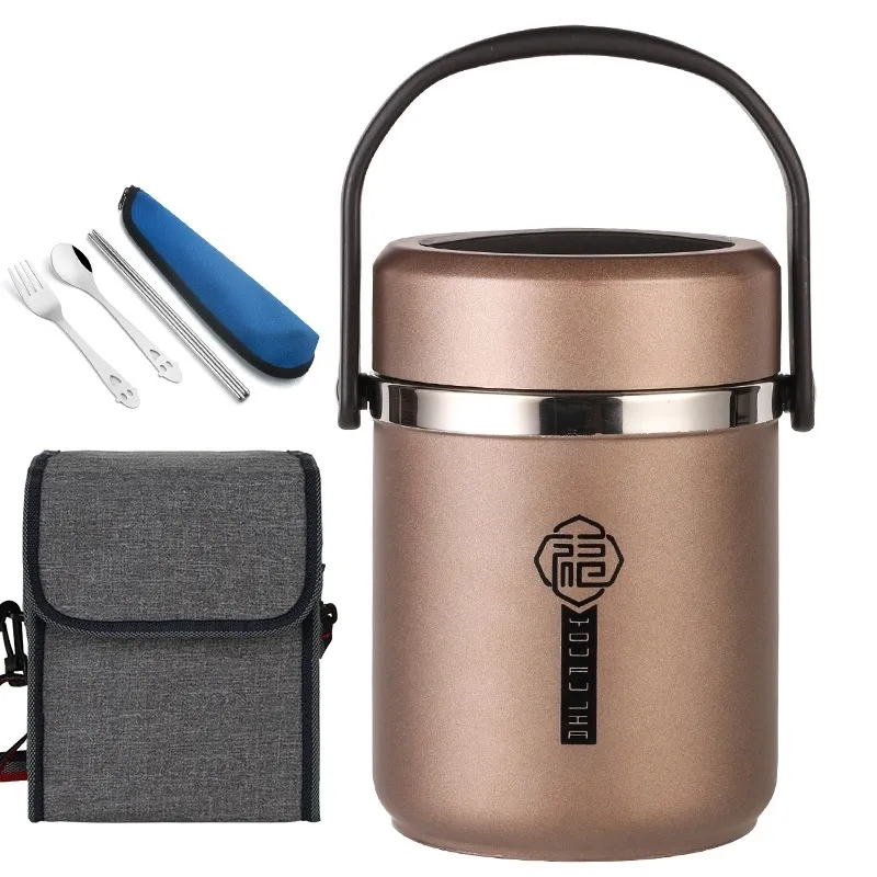 12 uur vacuüm geïsoleerde lunchbox roestvrij staal Bento box Japanse stijl schoolkinderen camping draagbare voedsel container thermos t200902