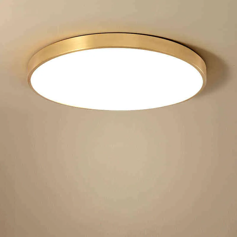 Ultra-thin LED ceiling lamp gold lamp surface installation living room bedroom remote home decoration lighting W220307