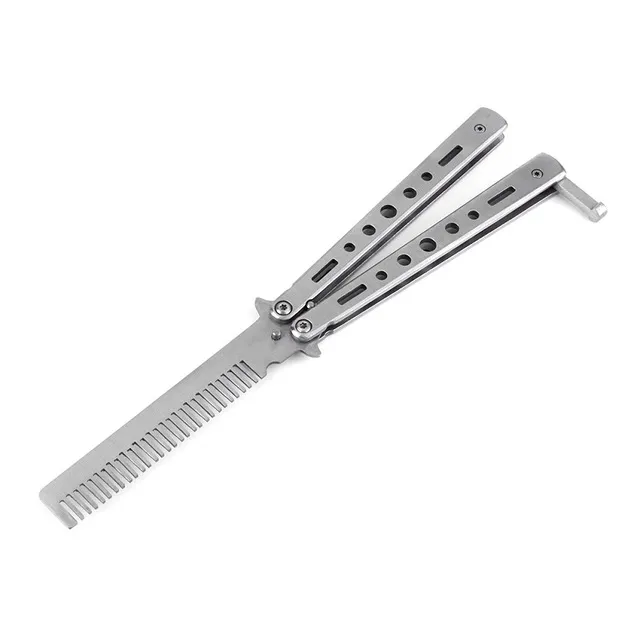 220mm (8.6 '') In Acciaio Inox Pratica Treno Burro mosca Balisong Coltello Pettine Trainer Lama Opaca Mazzafrusto Lotta di Combattimento