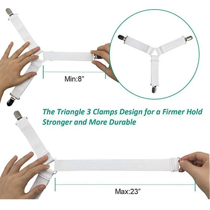 Adjustable Elastic Mattress Cover Corner Holder Clip Bed Sheet Self  Clinching Fasteners Straps Grippers Suspender Cord Hook Loo JllxsV From  Yummy_shop, $2.62