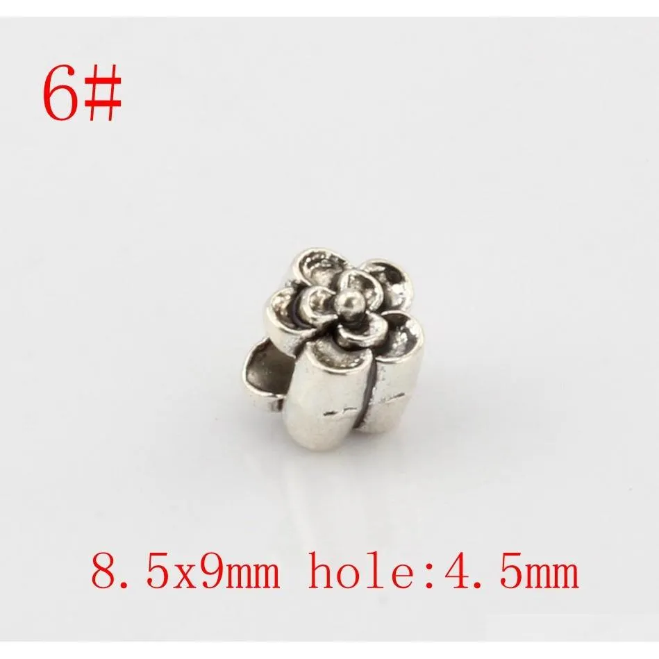 hot ! 110pcs antique silver alloy mix peace mark. butterfly. flower . frogs etc. big hole spacer beads fit european bead bracelet