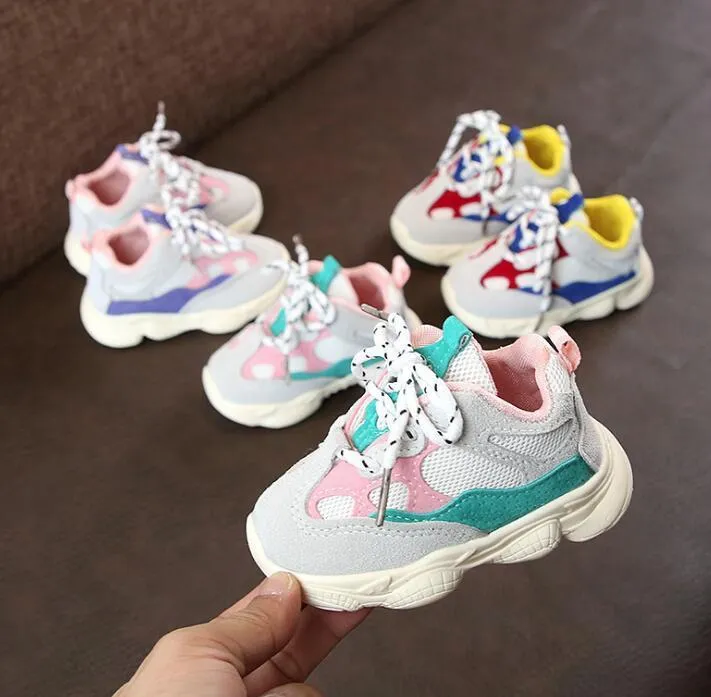 2021 Spring Autumn Baby Girl Boy Toddler Infant Casual Running kids Shoes Soft Bottom Comfortable Stitching Color Children Sneaker