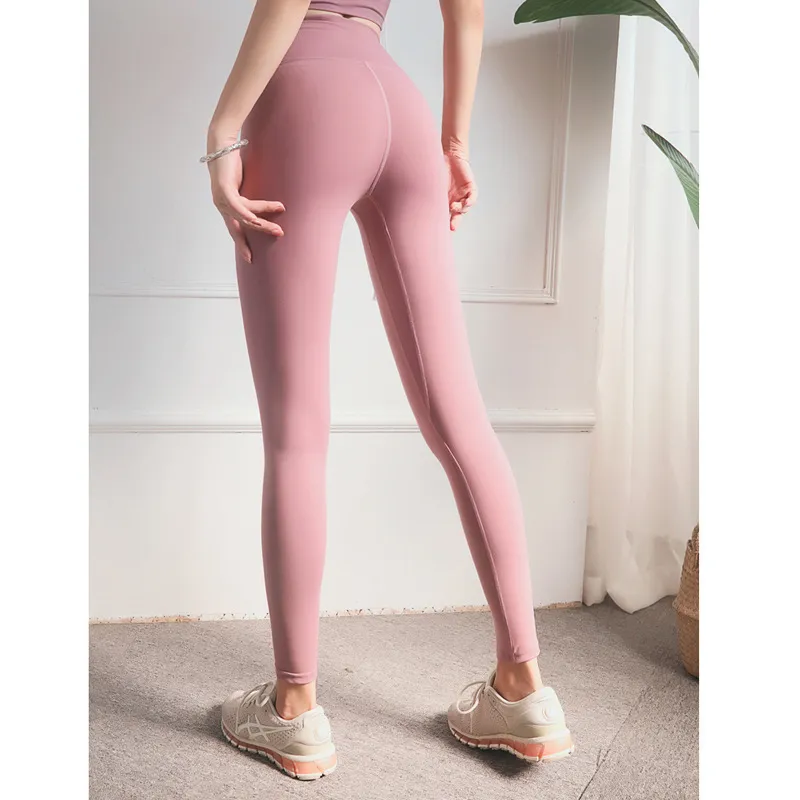 Women's Flare Leggings Solid Color V-shaped High-waisted