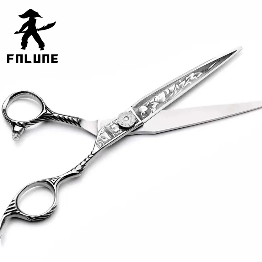 Fnlune Tungsten Steel Professional Page Salon Ножницы Вырезать Парикмахерские Аксессуары Стрижка утончатые сдвиги Парикмахерские инструменты 220125