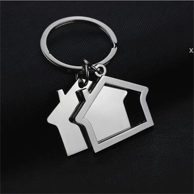Creative House Shaped Keychains Metal Keyrings Design car Key Chain LBE13211
