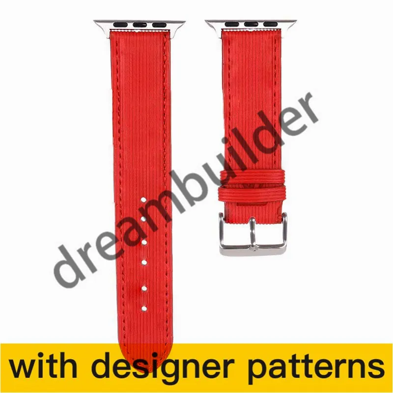 V Brand Designer Watch Band Band Band 42 мм 38 мм 40 мм 44 мм Iwatch 2 3 4 5 Bands Кожаный ремешок браслет модных полос