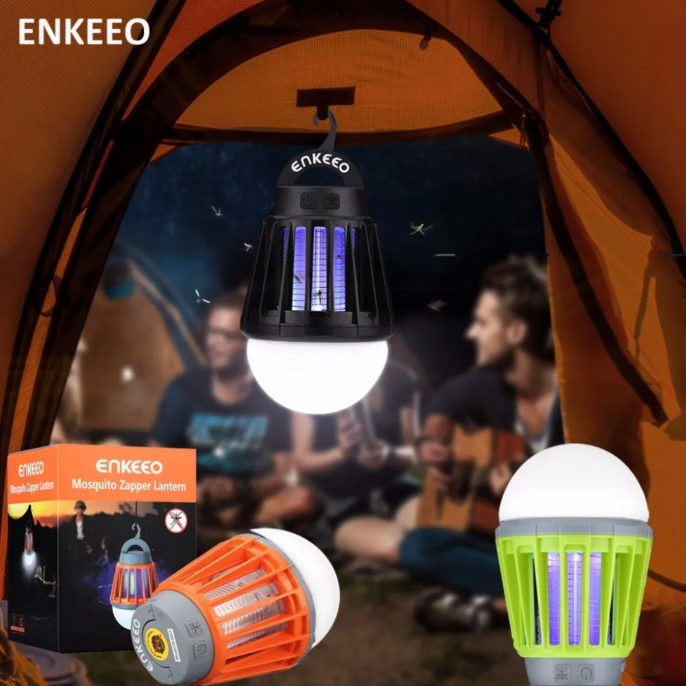 Enkeeo Elettronica portatile Mosquito Killer Multiuso Repellente per parassiti Lampada da campeggio Carica USB Giardino LED Mosquito Killer Y200106