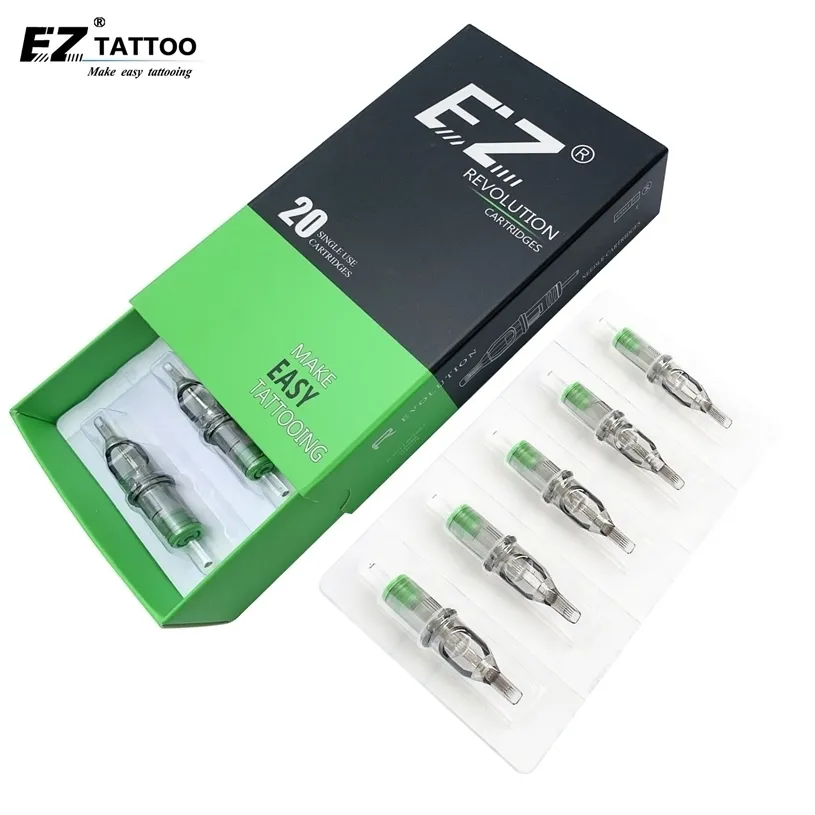 EZ 혁명 문신 카트리지 매그넘 (M1) 바늘 # 12 (0.35 mm) # 10 (0.30) 로타리 기계 공급 20 PC / BOX 211229 용 긴 테이퍼