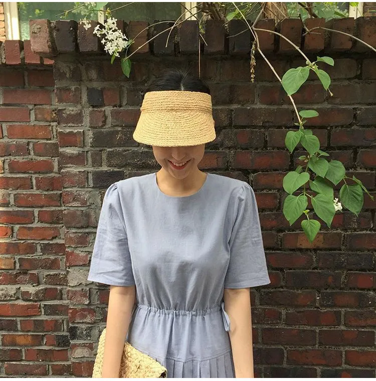  ladies uv roll up korean sun visor hat women sun visor straw sun visor caps (28)