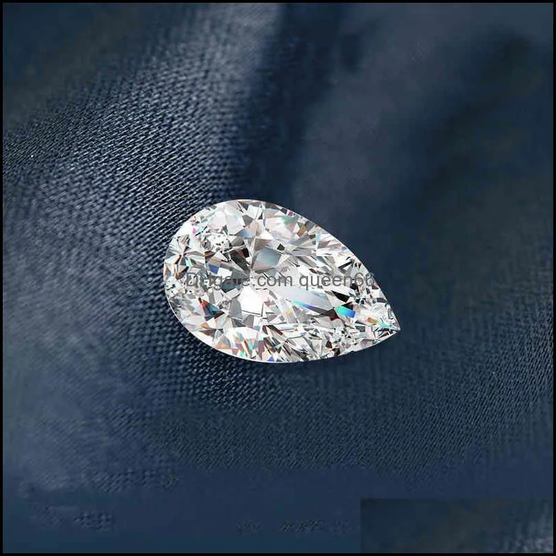 느슨한 다이아몬드 보석 Moissanite 석재 0.35ct ~ 6ct 배 모양 다이아몬드 D 컬러 VVS1 여성용 고급 링 보석 제조 드롭 배달 2021