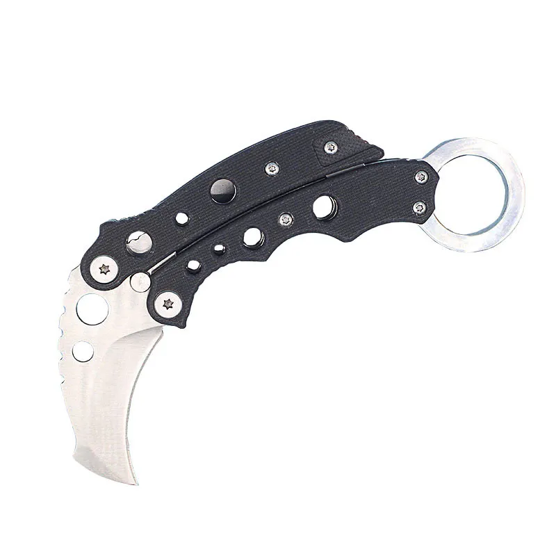 Nowy Karambit Knife Knife Składane noże 440C Satynowe ostrze G10 Uchwyt z nylonową etui H5427